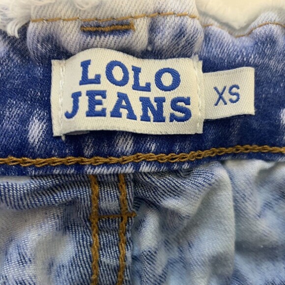LOLO Jeans Tie Dye Bootie Shorts Women XS Raw Edges Light Weight - Picture 6 of 7